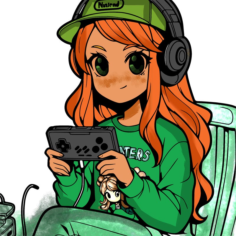 gamer girl with nintendo