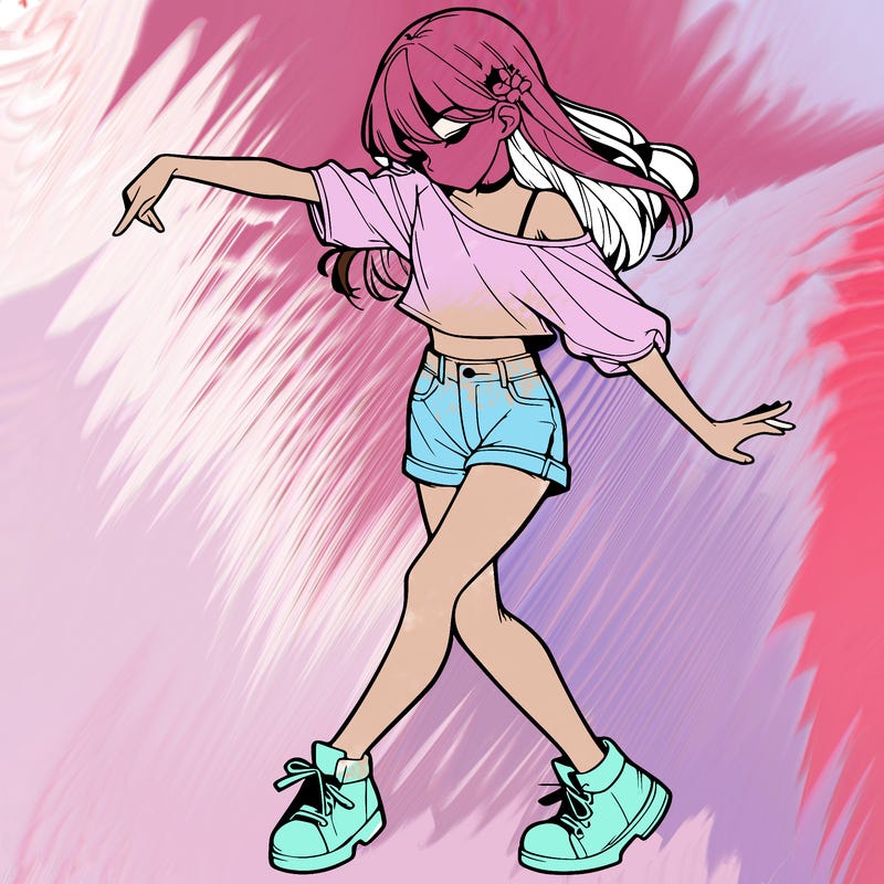 realistic girl danceing