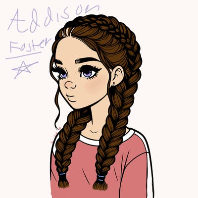 realistic girl with braids