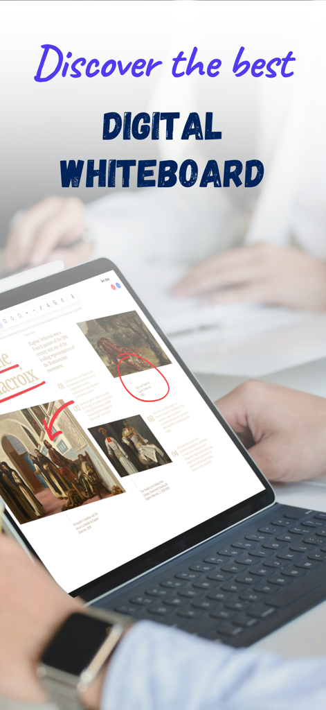 Whiteboard Pro - Collaborative - digital whiteboard interface on ipad with image annotations