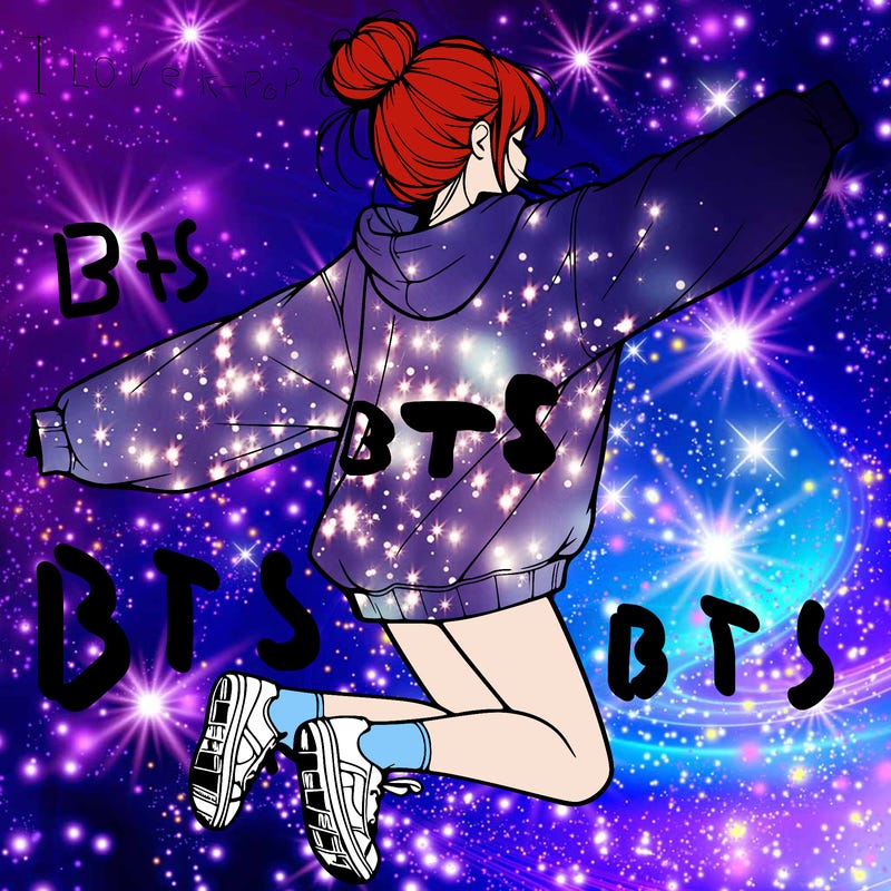realistic girl jumping with a bun and oversized sweatshirt