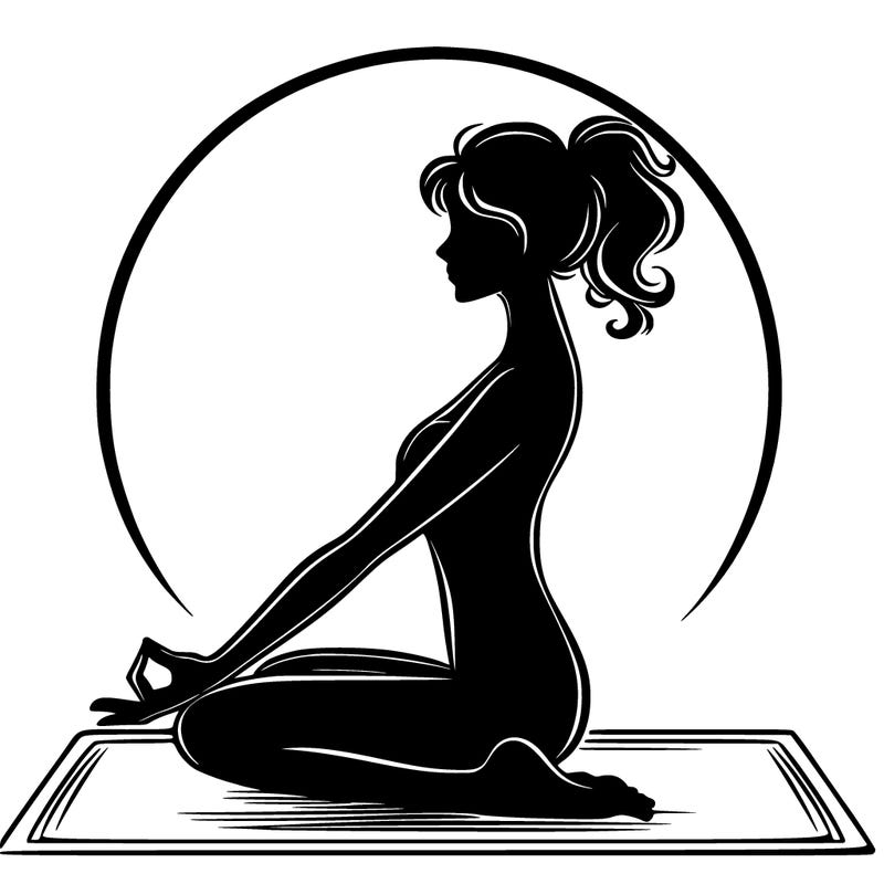 silhouette of a woman doing yoga