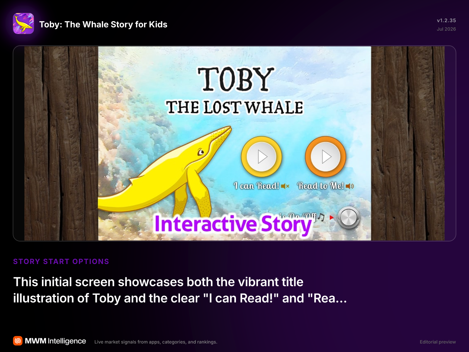 Toby: The Whale Story for Kids - Education App | MWM