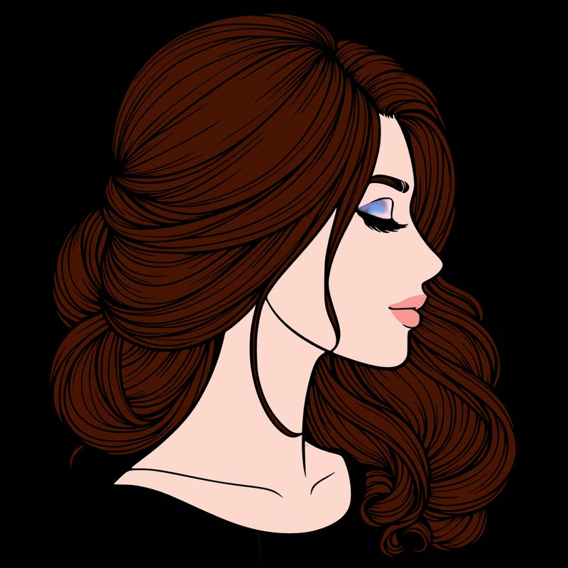 realistic woman's head & hair
