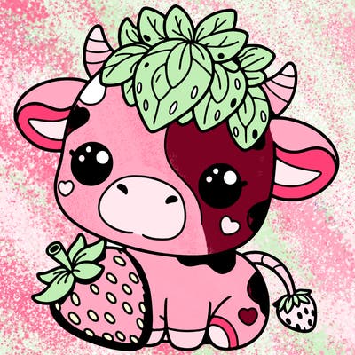 cute strawberry cow