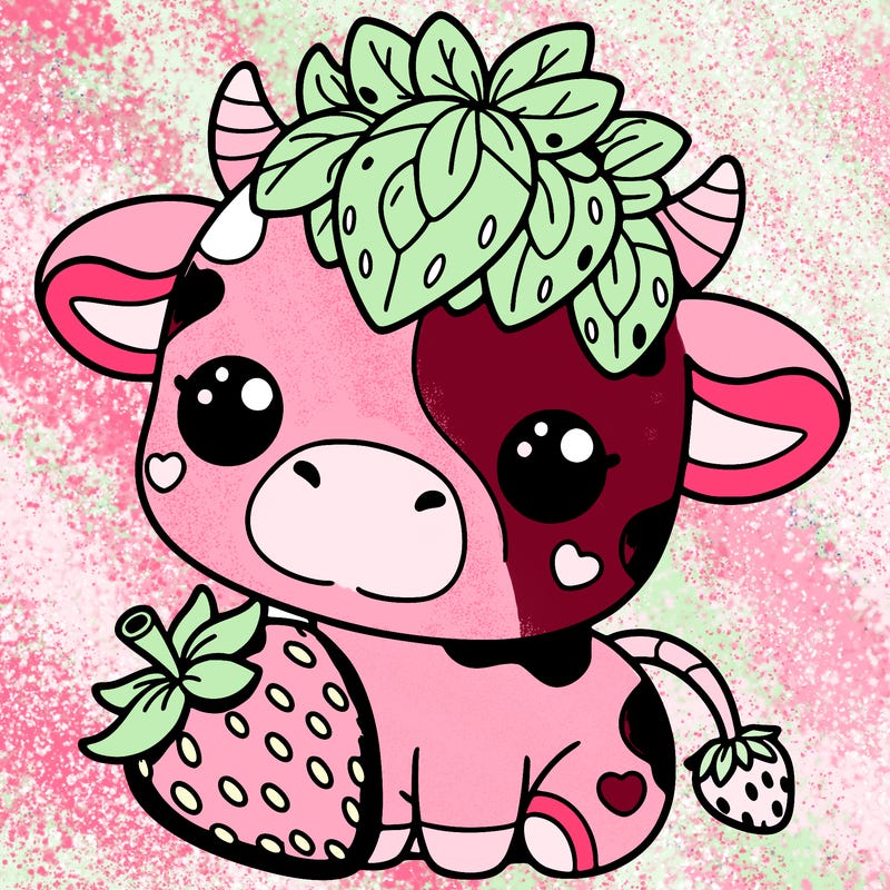 cute strawberry cow