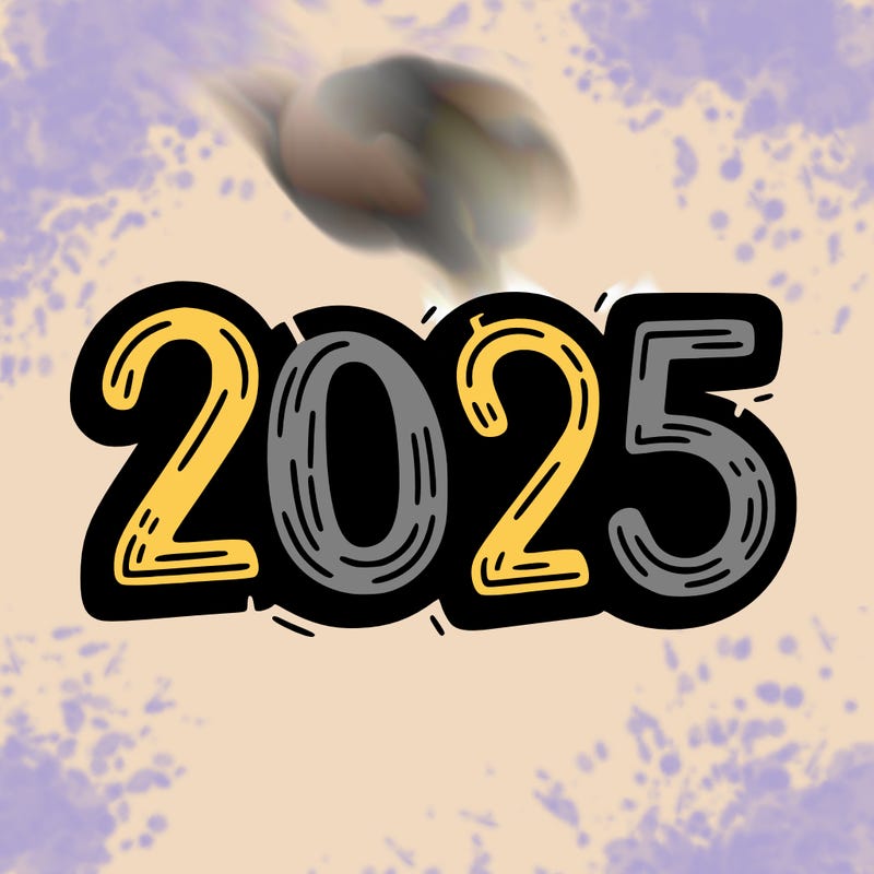 one line scrawled numbers sketch design “2025”