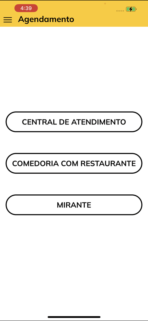 Interface of the Credencial Sesc SP app showing scheduling options for services and restaurants