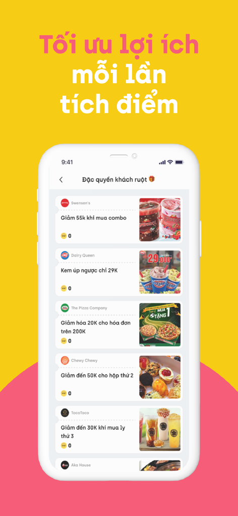 TAPTAP - Tích điểm đổi Voucher - さまざまな人気ブランドからの限定クーポンや割引を紹介するTAPTAPアプリのモバイル画面