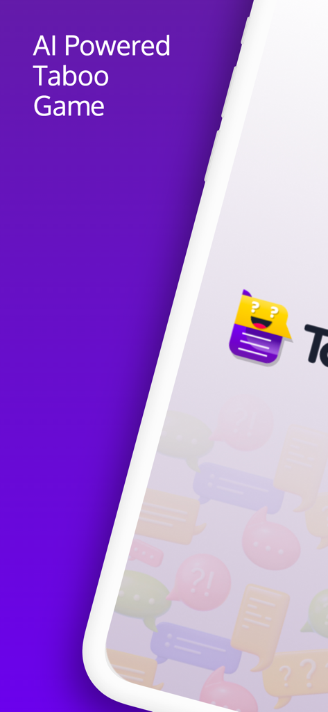 Tabuland: AI Powered Taboo - Tela de introdução para o jogo de palavras com IA Tabuland