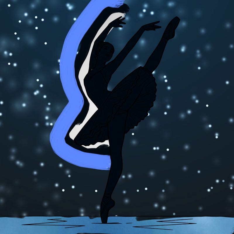 a ballerina in motion.