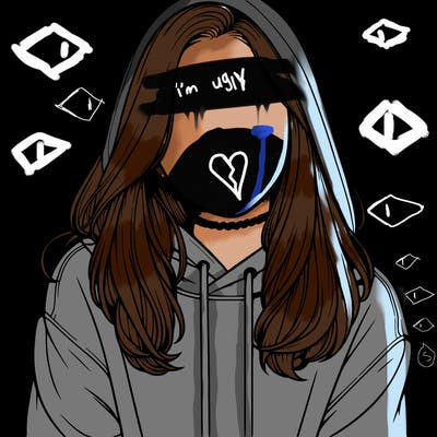 realistic  girl wearing a hoodie