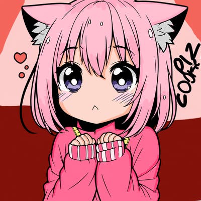 shy anime catgirl