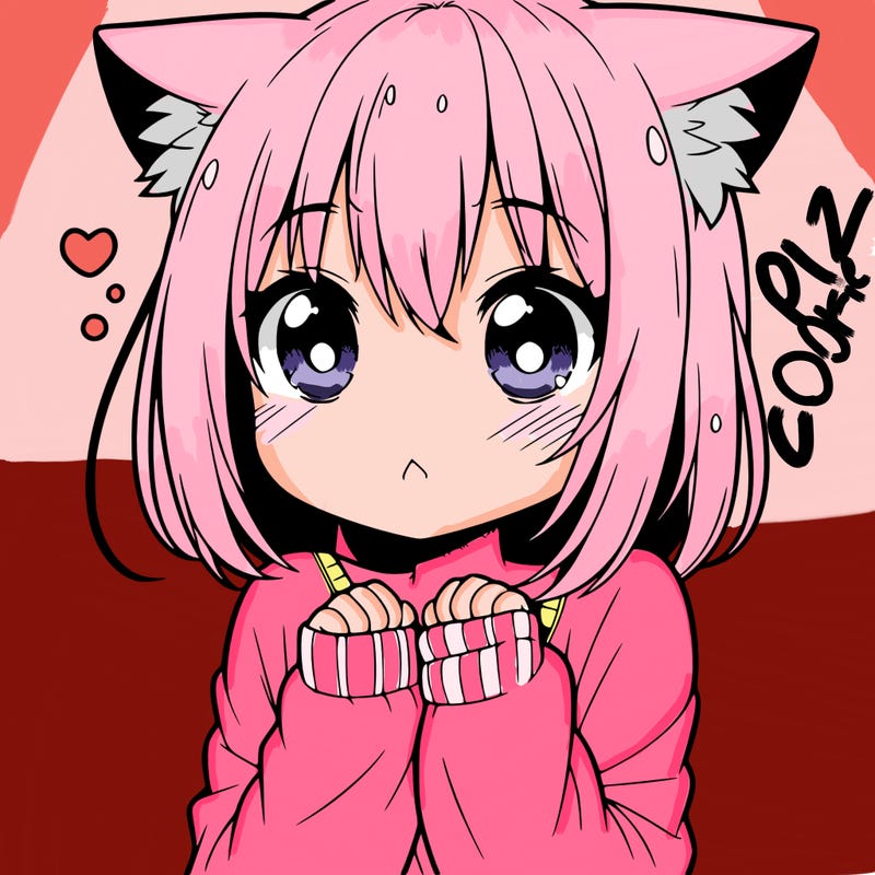 shy anime catgirl