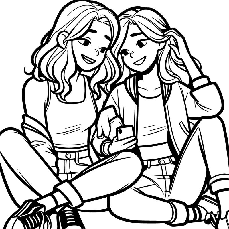 two girls hanging out (cute teenage girls