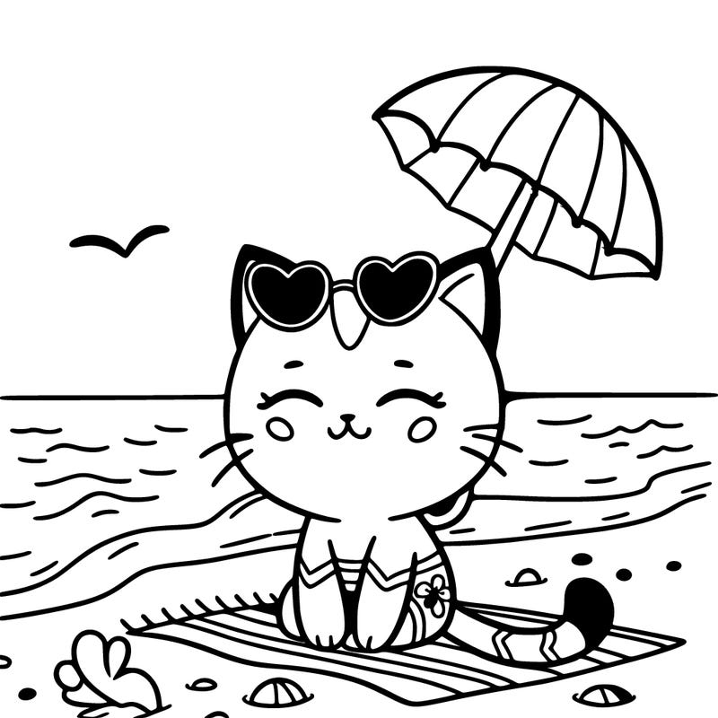 cat woman at the beach