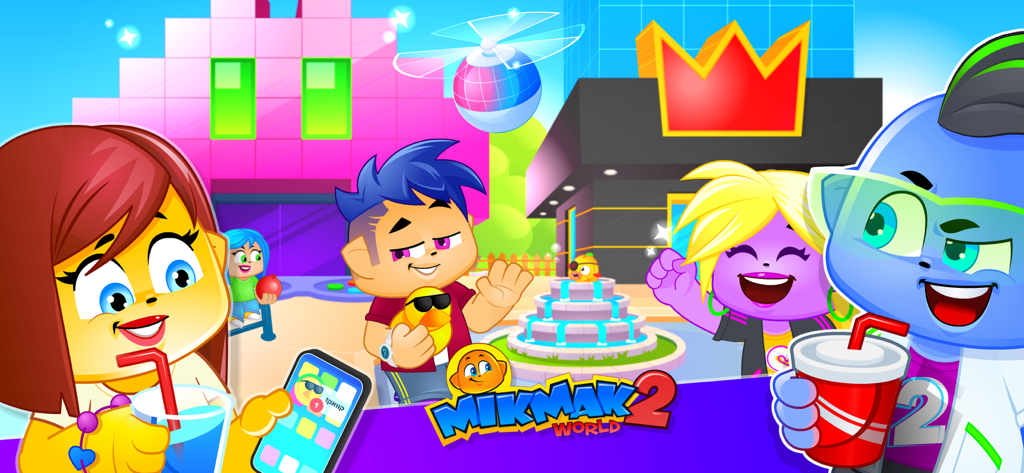 מיקמק 2 - Colorful cartoon characters socializing in the Mikmak 2 virtual world