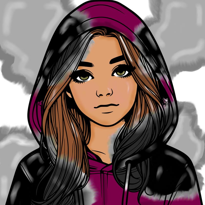 realistic girl with a hoodie