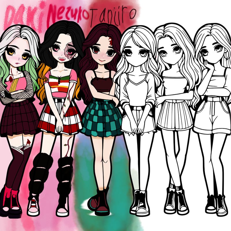 a group of girls realistic