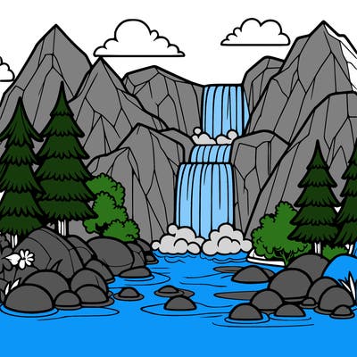 waterfall in mountain