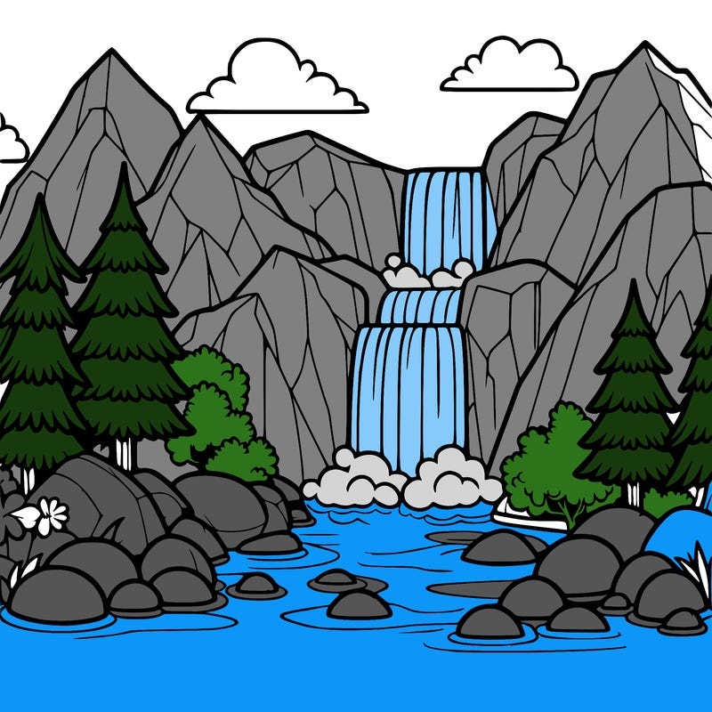 waterfall in mountain