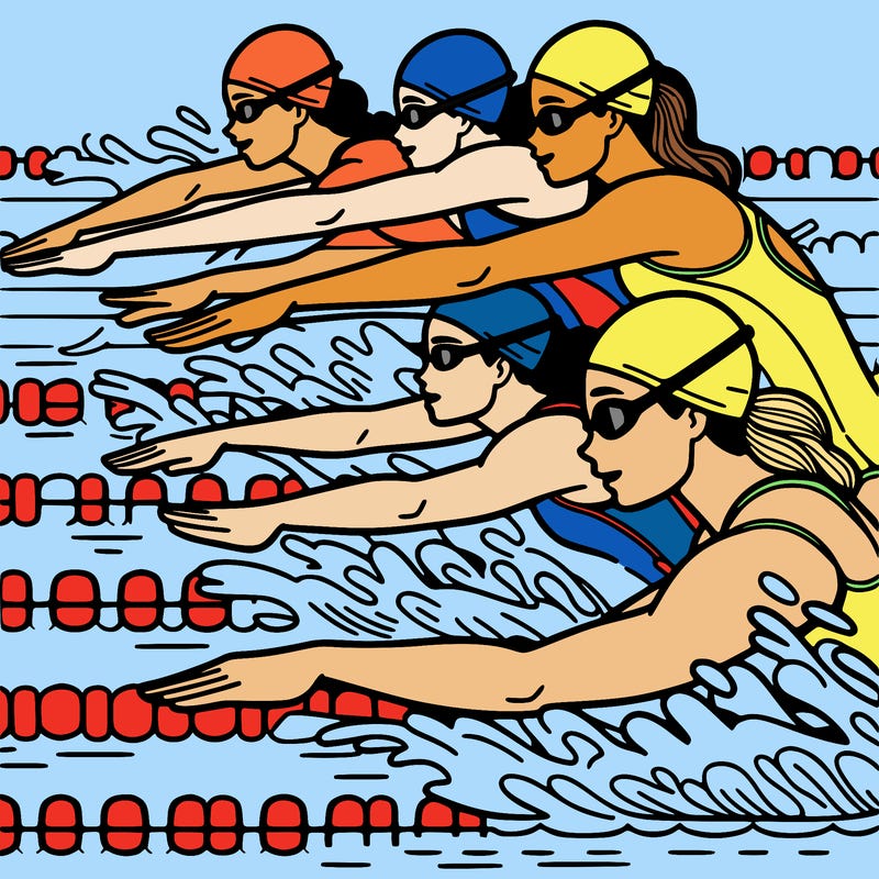olympic female athletes swimming relay