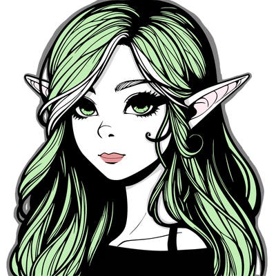 elf girl realistic dark fantasy