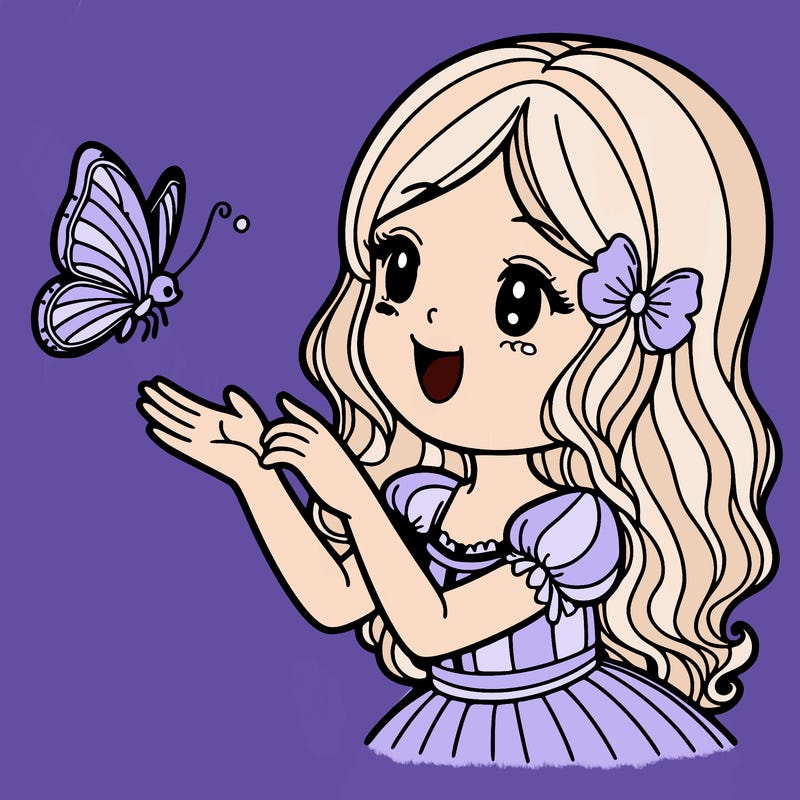 woman playing with butterfly