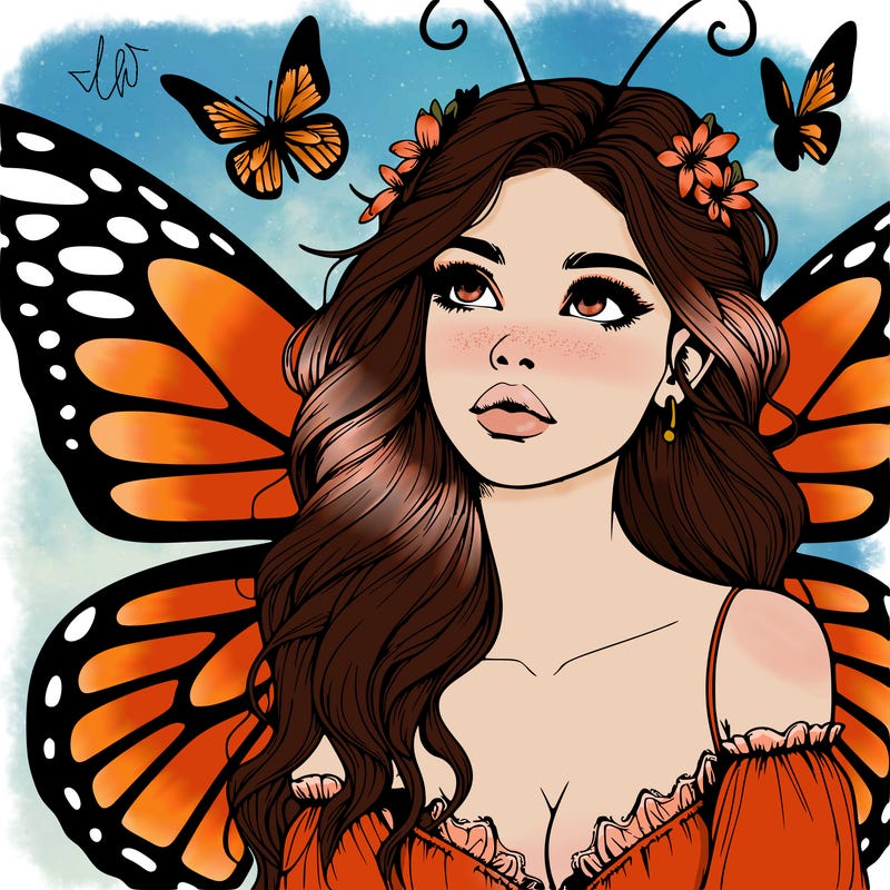 butterfly fairy realistic girl