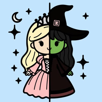 split princess and witch