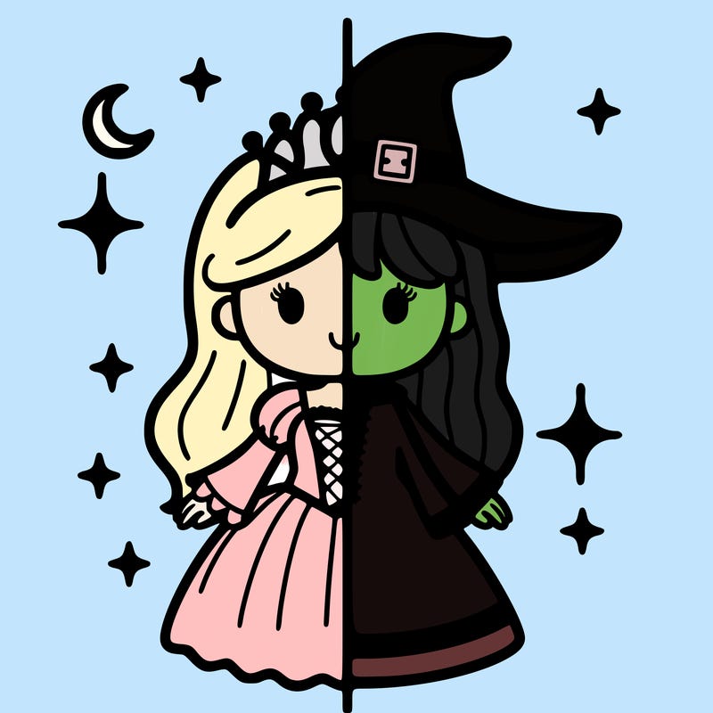 split princess and witch