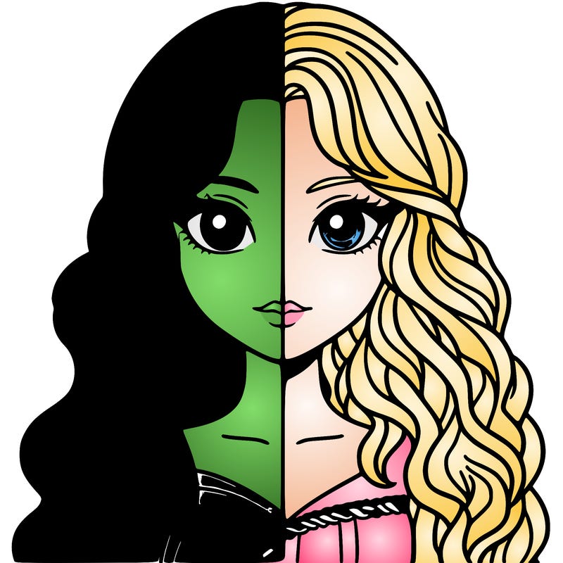 alphaba and glenda half and half