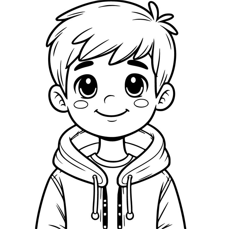 boy with smile hoodie