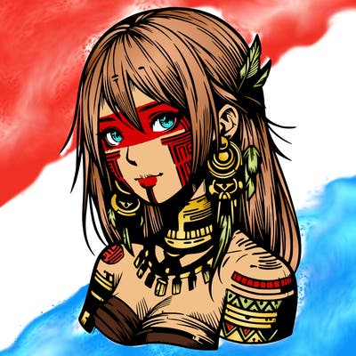 realistic tribal manga woman