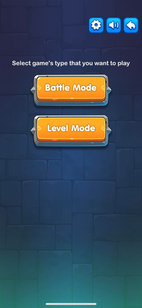 Line 98 Battle-Line 98 Classic - Line 98 Battle game mode selection screen featuring buttons for Battle Mode and Level Mode