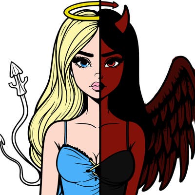 devil vs angel realistic girl