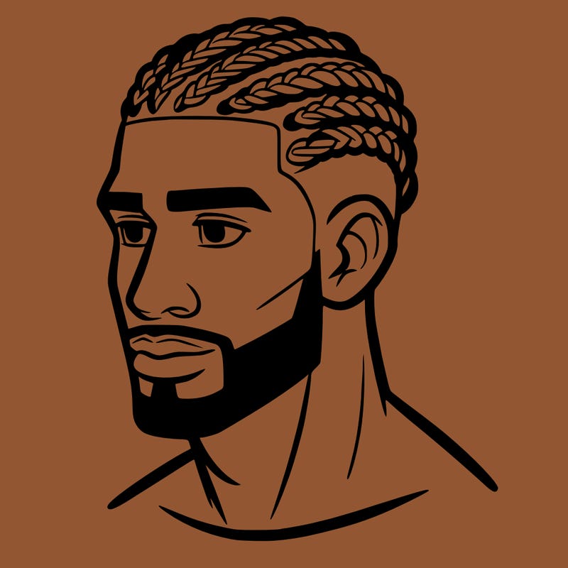human man with short braids