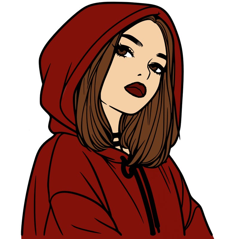 a realistic girl in a hoodie