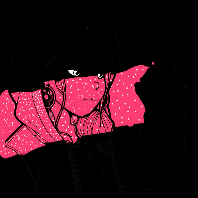 a realistic girl, spray painting