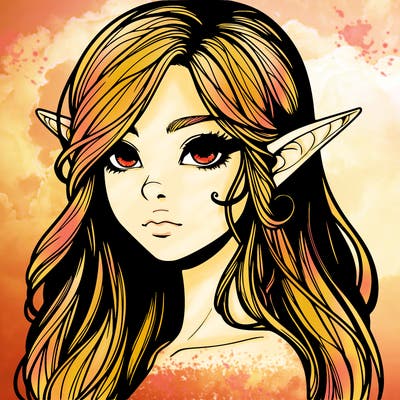 elf girl realistic dark fantasy