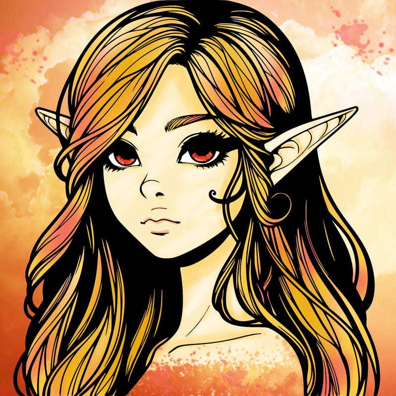 elf girl realistic dark fantasy