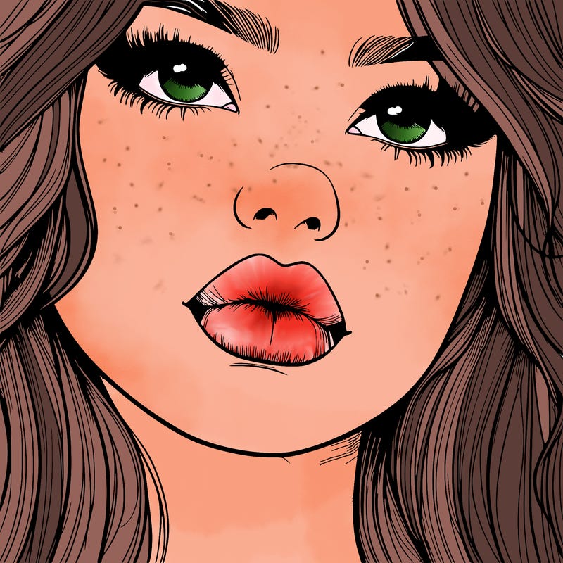 really realistic girl with lips