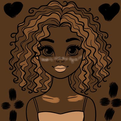 woman with curly hair