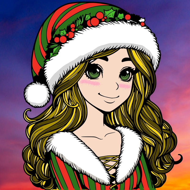 realistic christmas  girl