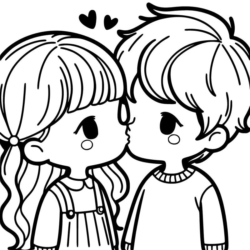 a girl and a boy kissing