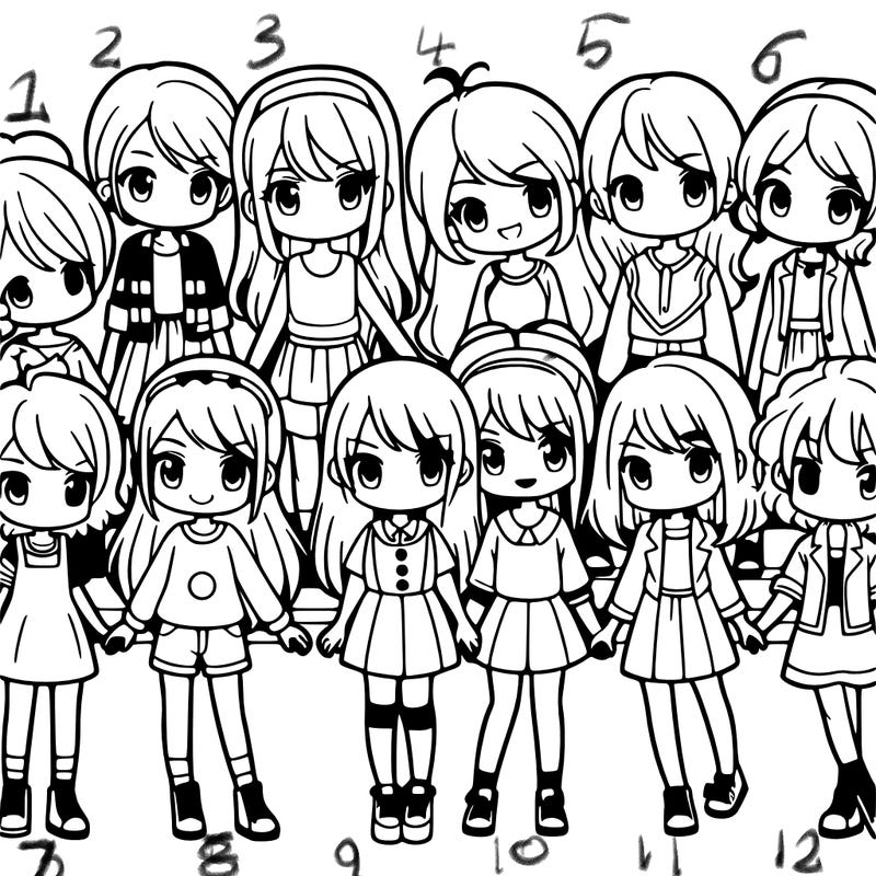 a group of 12 girls