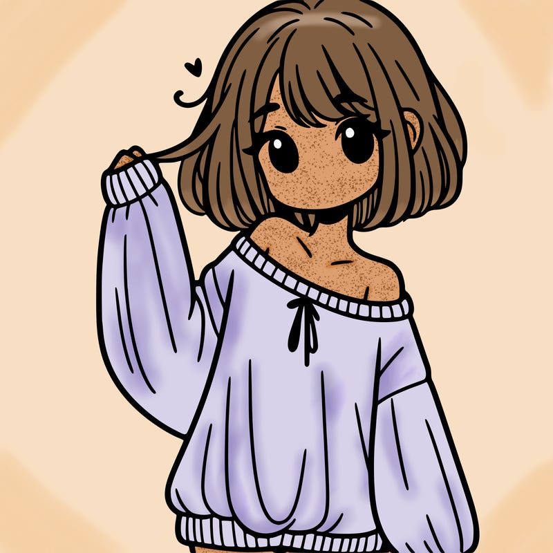 girl in baggy sweater hanging off her shoulder