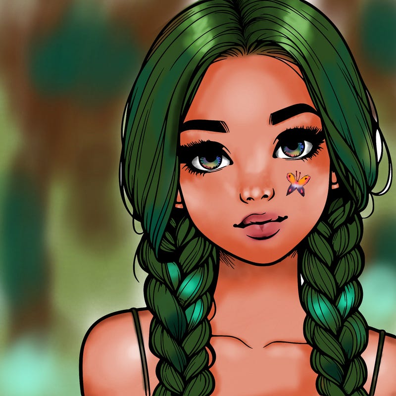 realistic girl with braids