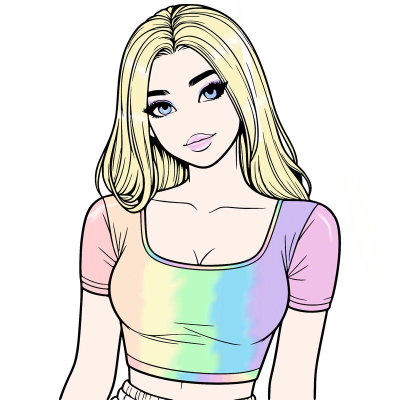 realistic girl with crop top
