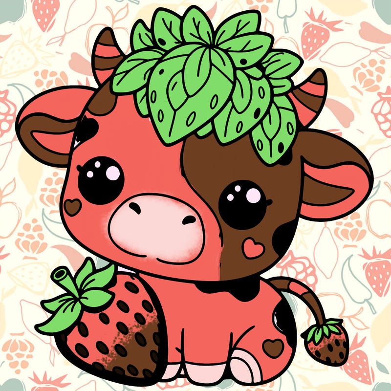 cute strawberry cow